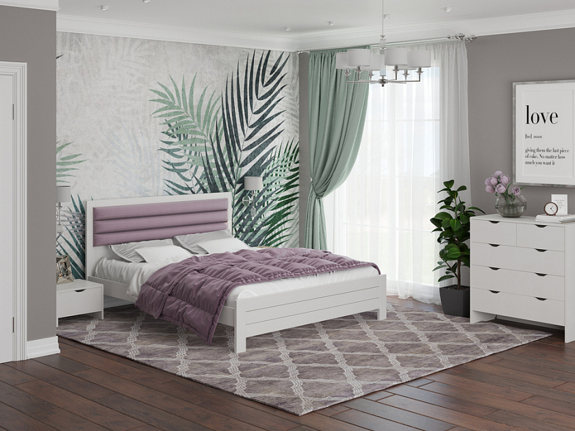 Кровать Prima 80x190 Ткань/Массив Тетра Брауни/Орех (сосна) - Кровать в универсальном дизайне из массива сосны.