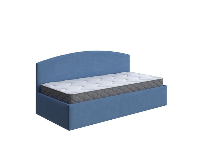 Кровать Hippo 80x180 Ткань: Рогожка Тетра Голубой - Удобная детская кровать в мягкой обивке