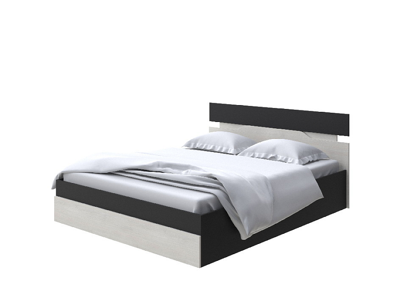 Кровать Milton с подъемным механизмом 120x200 ЛДСП Черный/Дуб Шамони светлый - Современная кровать с подъемным механизмом.