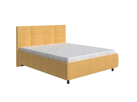 Желтая кровать New Life - Кровать в стиле минимализм с декоративной строчкой