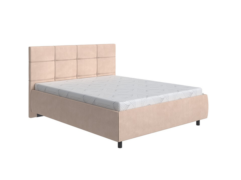 Кровать New Life 80x190 Ткань: Рогожка Тетра Имбирь - Кровать в стиле минимализм с декоративной строчкой