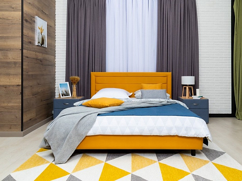 Фиолетовая кровать Next Life 2 - Cтильная модель в стиле минимализм с горизонтальными строчками