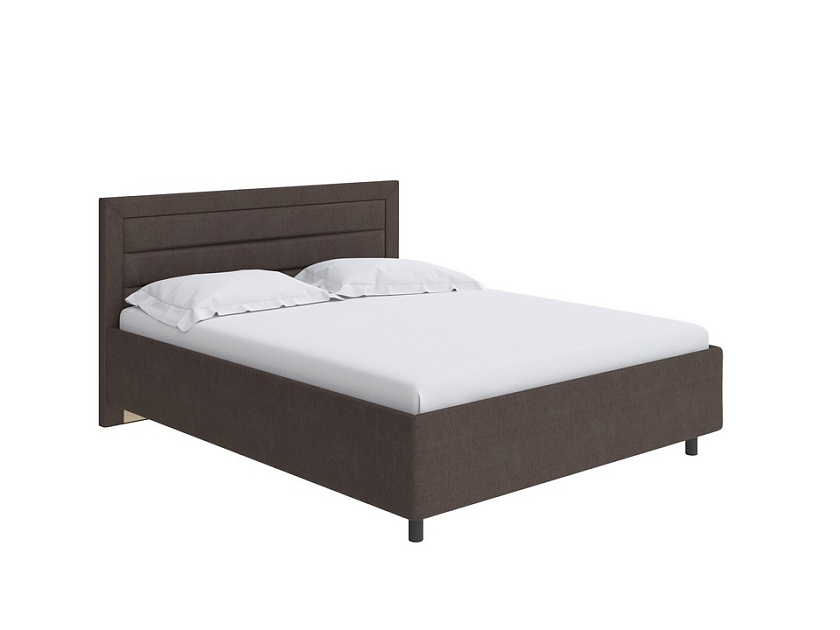 Кровать Next Life 2 160x200 Экокожа Темно-синий - Cтильная модель в стиле минимализм с горизонтальными строчками