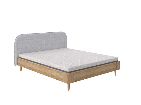 Кровать с мягким изголовьем Lagom Plane Wood - Оригинальная кровать без встроенного основания из массива сосны с мягкими элементами.