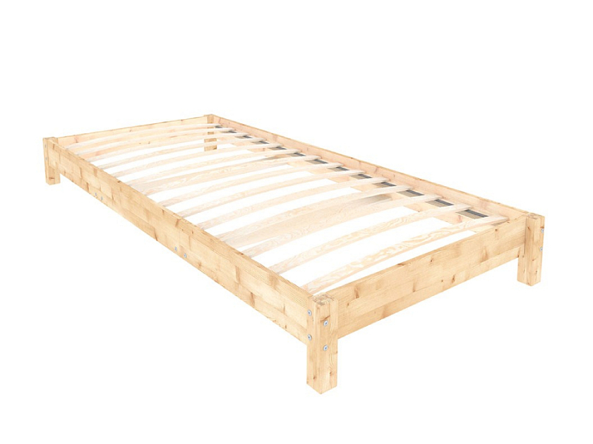 Кровать Happy 80x190 Массив (сосна) Лак матовый - Односпальная кровать из массива сосны.