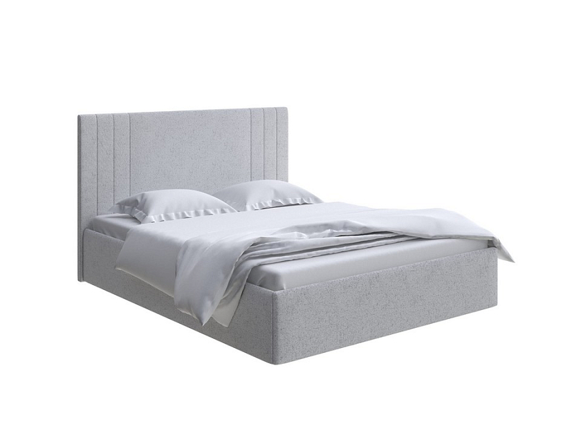 Кровать Liberty с подъемным механизмом 160x200 Ткань: Жаккард Tesla Стальной - Аккуратная мягкая кровать с бельевым ящиком