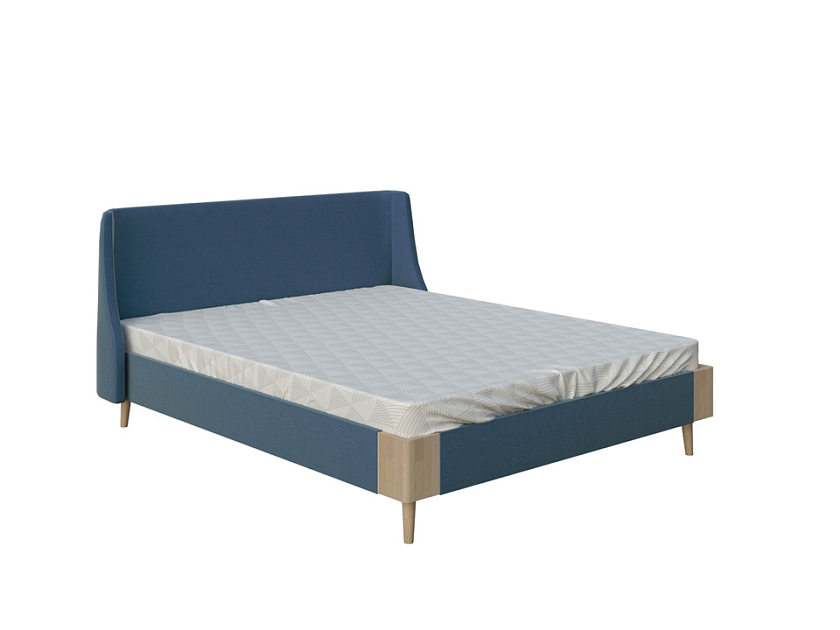 Кровать Lagom Side Soft 80x190 Ткань/Массив (береза) Beatto Пастила/Масло-воск Natura - Оригинальная кровать в обивке из мебельной ткани.