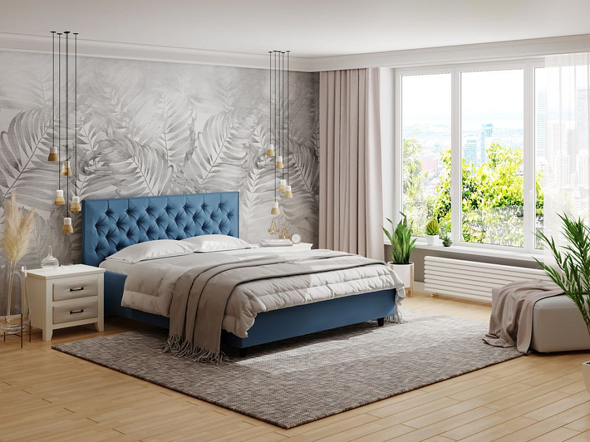 Кровать Teona 80x190 Ткань: Велюр Ultra Амаретто - Кровать с высоким изголовьем, украшенным благородной каретной пиковкой.
