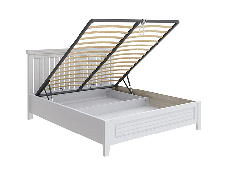 Односпальная кровать Olivia с подъемным механизмом - Кровать с подъёмным механизмом из массива с контрастной декоративной планкой.