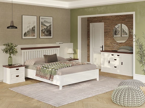 Кровать 180х200 Olivia - Кровать из массива с контрастной декоративной планкой.